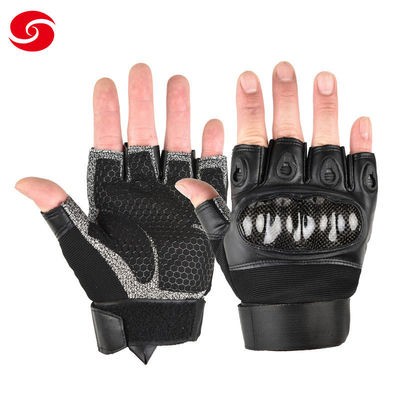 Tactical Polyester Nylon Half Finger Gloves Cut Resistant