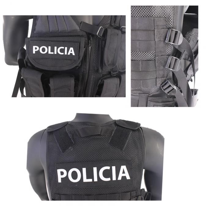 Black Police Security Tactical Vest Multifunctional Airsoft Vest