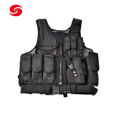 Black Police Security Tactical Vest Multifunctional Airsoft Vest