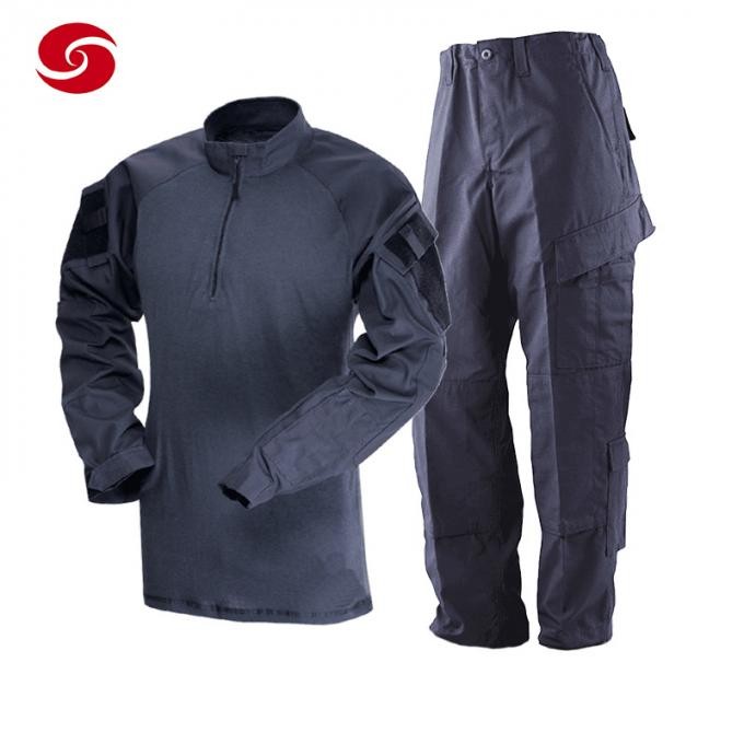Navy Blue Tactical Frog Suit Military Combat Shirt for Man