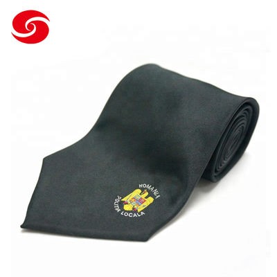Police Military Black Business Uniform Neck Tie with Embroidery