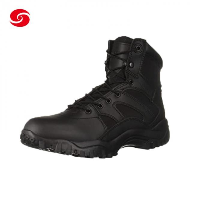 Army Jungle Black Leather with Nylon Tactical Combat Military Boot