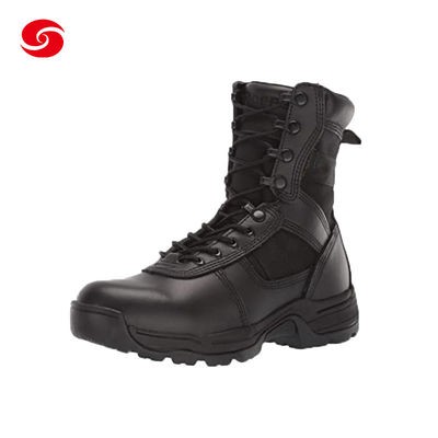 High Quality Fashion Custom Black Police Snake Proof Waterproof Military Boots Tactical with Zipper
