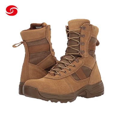 Military Molded Sole Leather Army Combat Boots with Heel Black Ligthtweight Boots