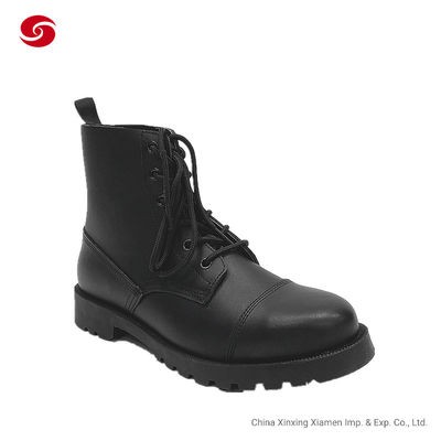 Black Army Military Boots/Police Tactical Training Boots/Middle Upper Leather Boots/Men Safety Boots/Duty Boots/Solider Outdoor Security Boots