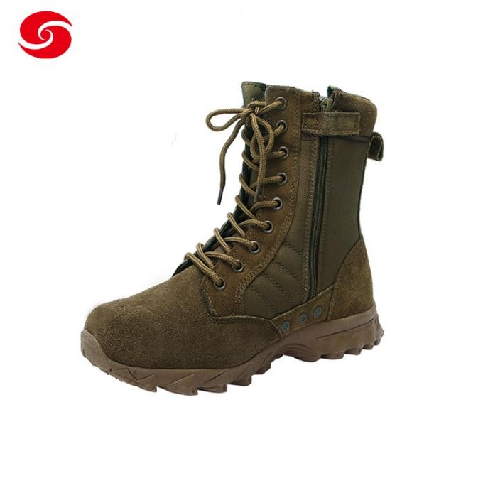Suede Combat Military Boots with Zipper Tactical Army Leather Boots