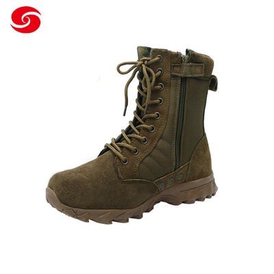 Suede Combat Military Boots with Zipper Tactical Army Leather Boots