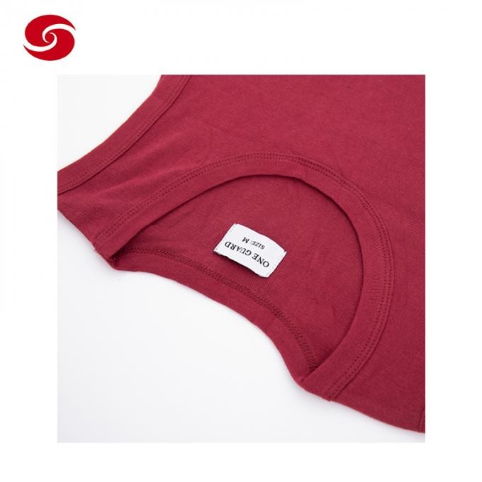Customized Red Cotton Round Neck Military Army T Shirt Vest