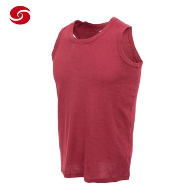 Red Cotton Round Neck Military Tactical Shirt Army T Shirt Vest