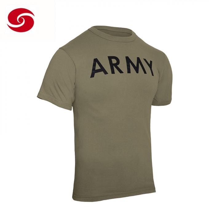 Military Army Cotton Army Solid Tshirts Logo Printed T Shirt for Man