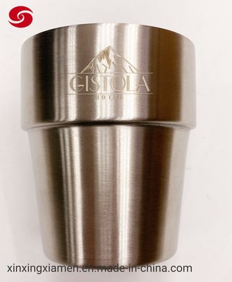 Double Walled SUS304 Stainless Steel Mug Cup with Customized Laser Logo