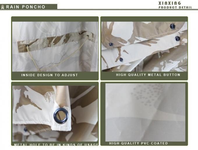 Camouflage Raincoat/Wholesale Outdoor Waterproof Military Army Camouflage Nylon Polyester PE PVC Rain Poncho