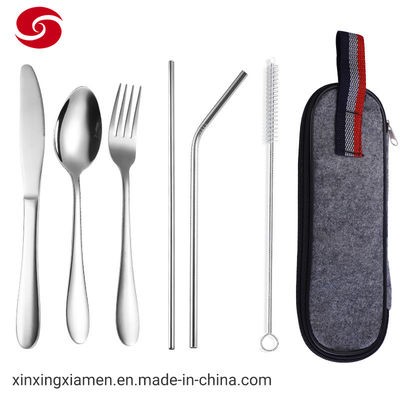 Reusable Stainless Steel Travel Flatware Camping Cutlery Set in Case