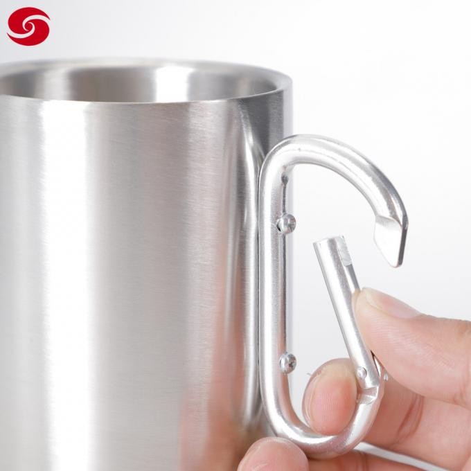 330ml Stainless Steel Mug W/ Carabiner Handle