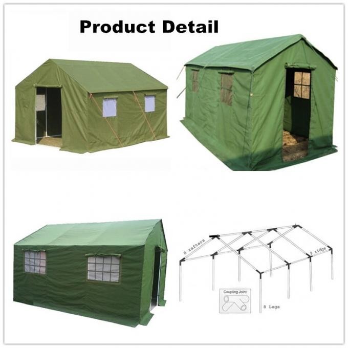 300GSM Polyester Canvas Waterproof 10 Man Military Relief Tent/ Size 6*4.8*1.6*3.2m for Outdoor Military Waterproof Tent