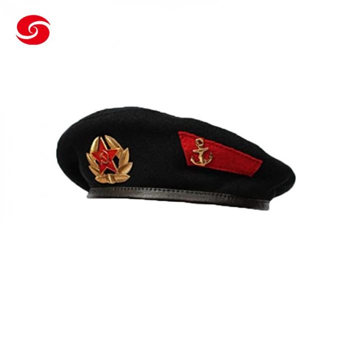Vintage Russian Unisex Beret Original Soviet Army Unisex Wool Beret Hat Genuine Headwear