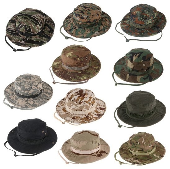 Cotton Outdoor Multicam Camouflage Military Cap Wide Brim Hat