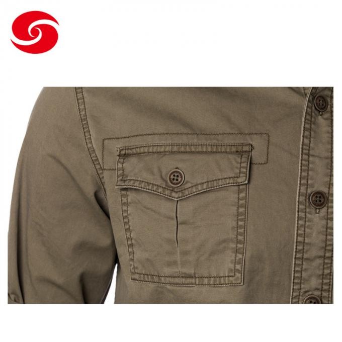 Casual Long-Sleeved Shirt in Olive