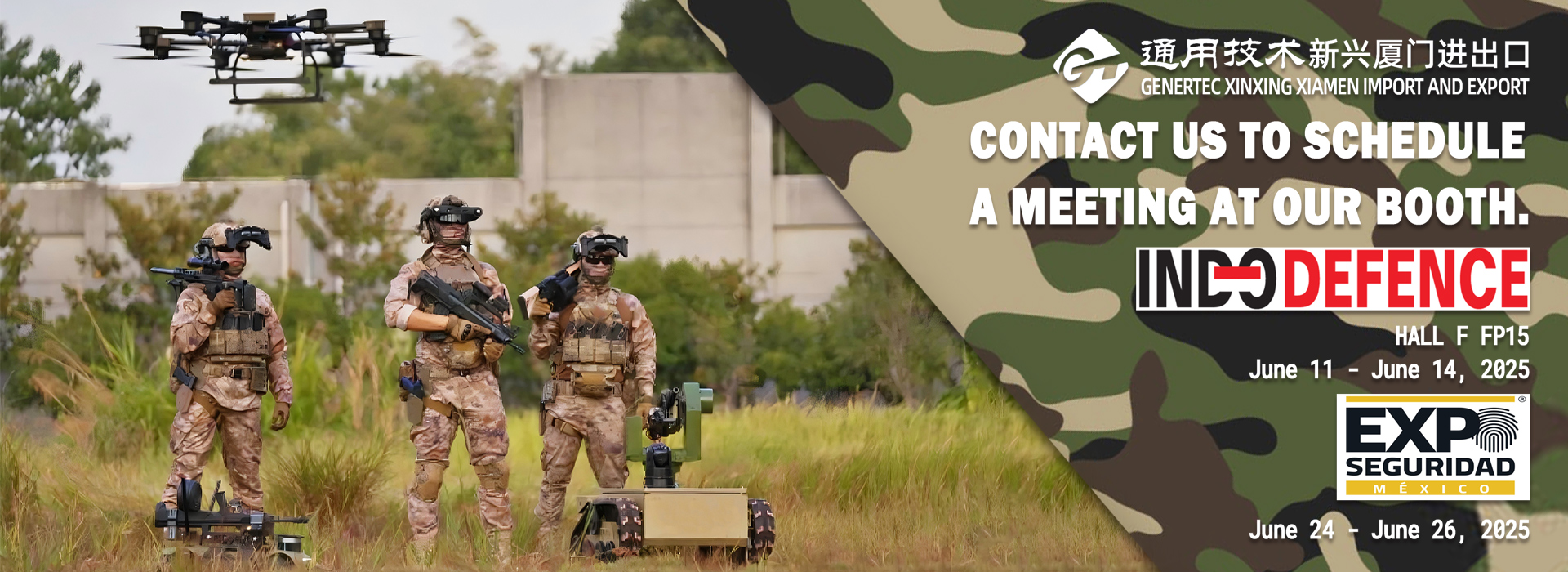 Bienvenidos a nuestro stand en la feria de defensa INDO y EXPO SEGURIDAD.
