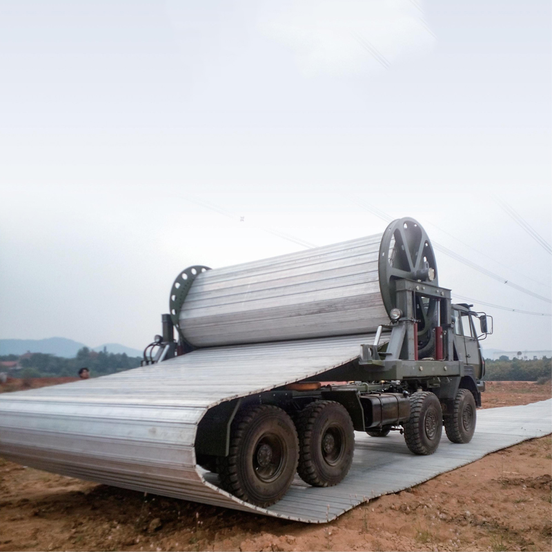 paving temporary road paver